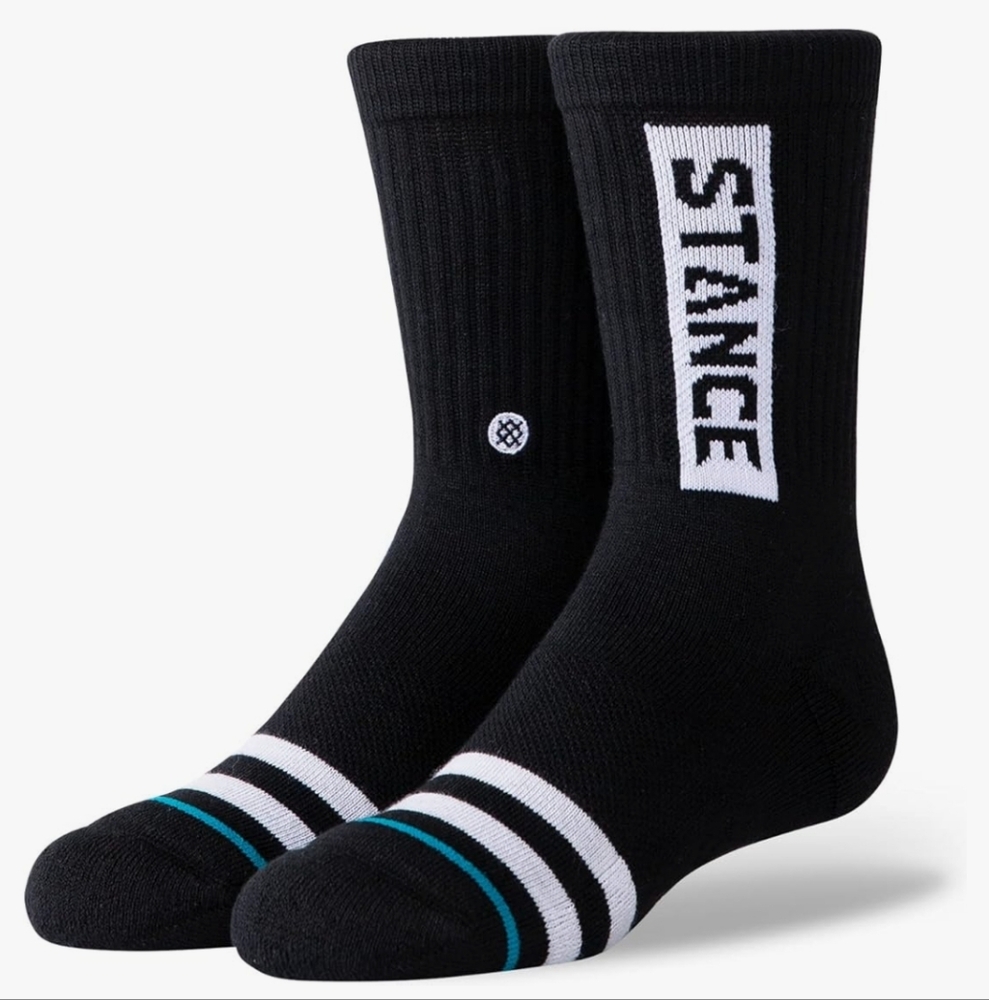 NWT Kid's OG Stance Black and White Socks